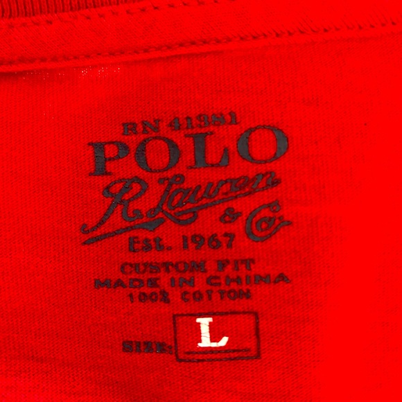 Deep Red Polo by Ralph Lauren. Size L - Picture 3 of 4